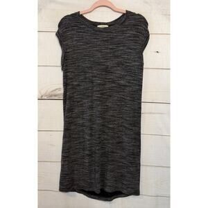 Cloth & Stone Dress Womens Small Gray Black Short Sleeve Knit Anthropologie‎ EUC